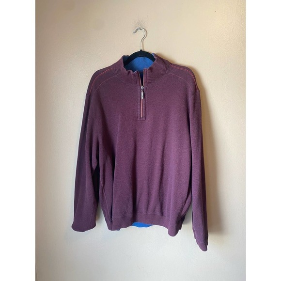 Tommy Bahama Flipshot Reversible 1/4 Zip Pullover Sweater - Picture 2 of 12